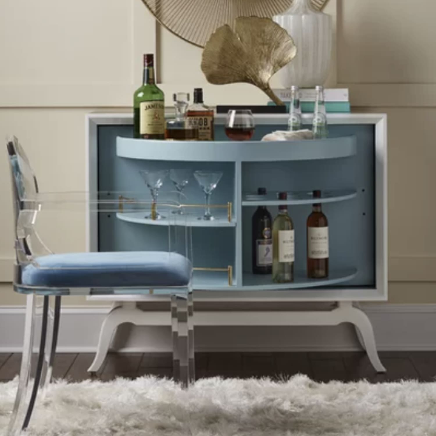 Revolving clearance bar cabinet